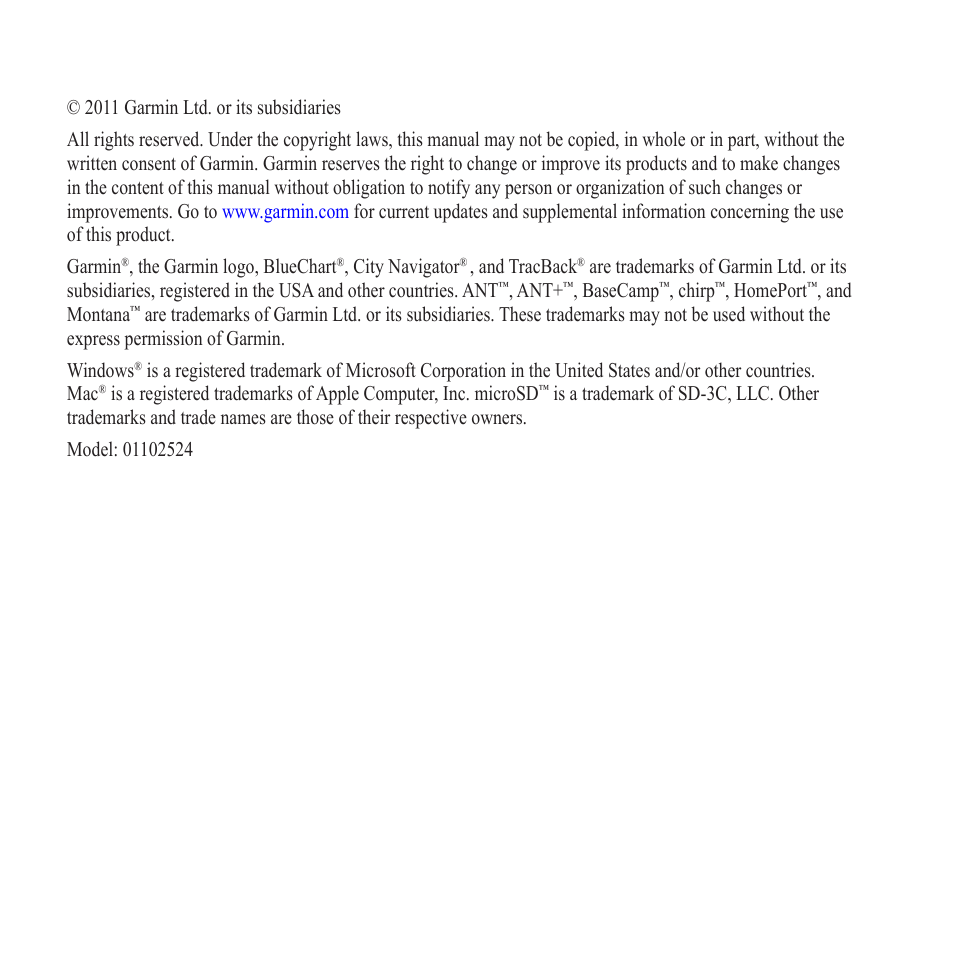 Garmin montana 600 User Manual | Page 2 / 70