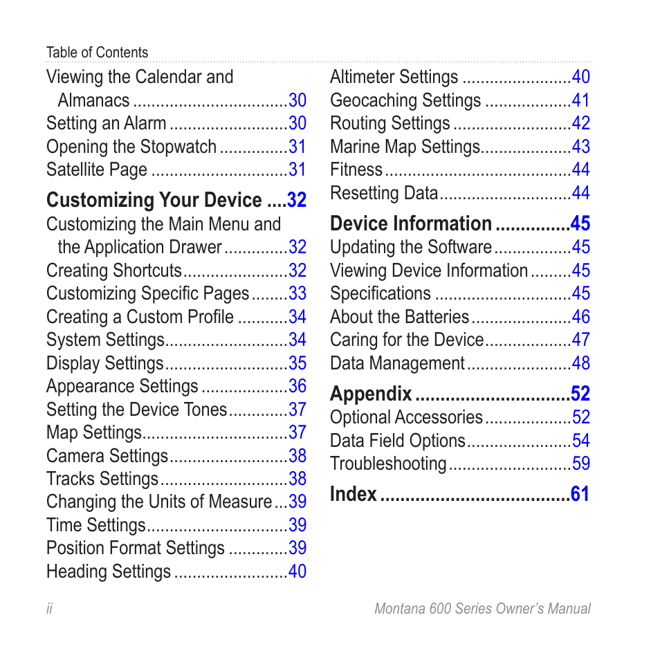Garmin montana 600 User Manual | Page 4 / 70