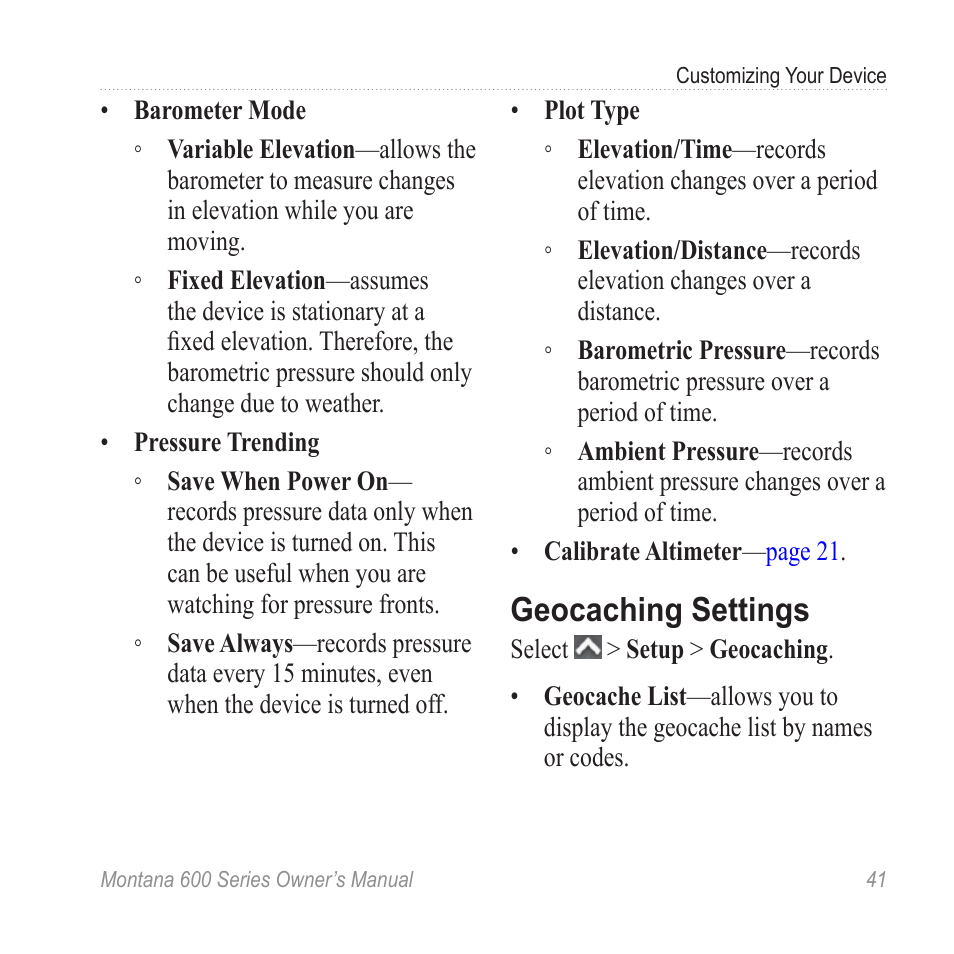 Geocaching settings | Garmin montana 600 User Manual | Page 45 / 70