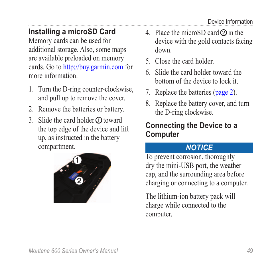 Door) | Garmin montana 600 User Manual | Page 53 / 70