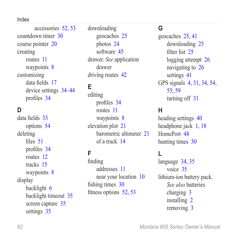 Garmin montana 600 User Manual | Page 66 / 70