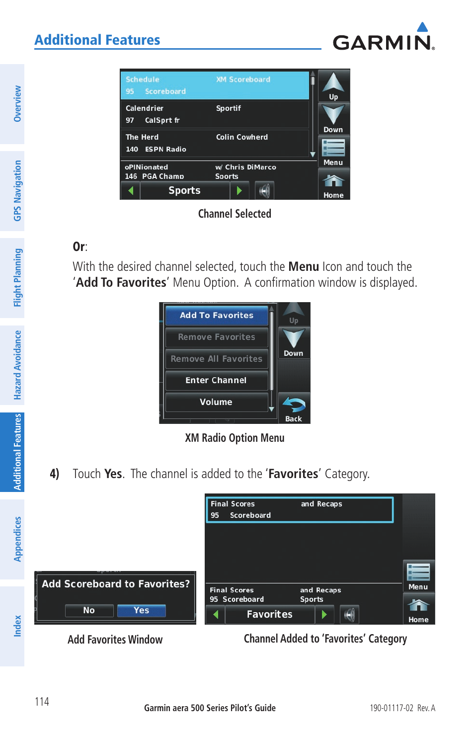 Additional features | Garmin aera 500 User Manual | Page 126 / 202