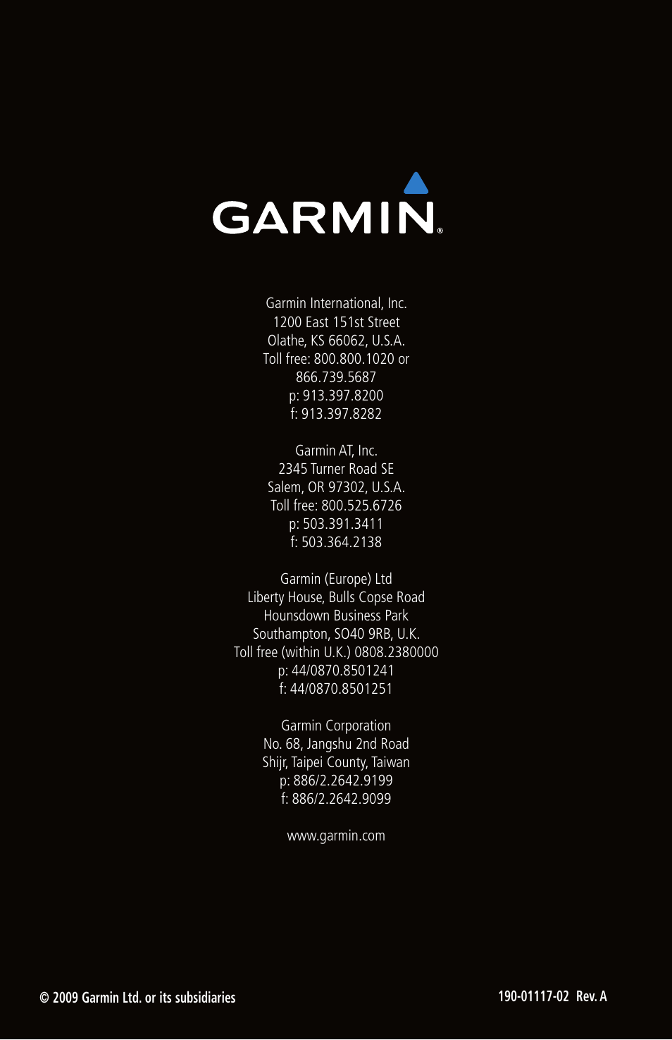 Garmin aera 500 User Manual | Page 202 / 202