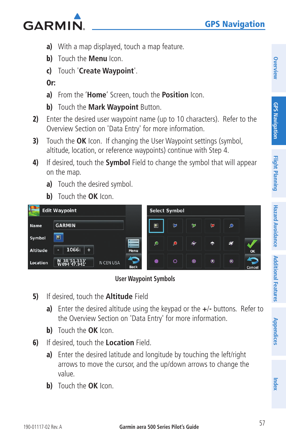 Gps navigation | Garmin aera 500 User Manual | Page 69 / 202