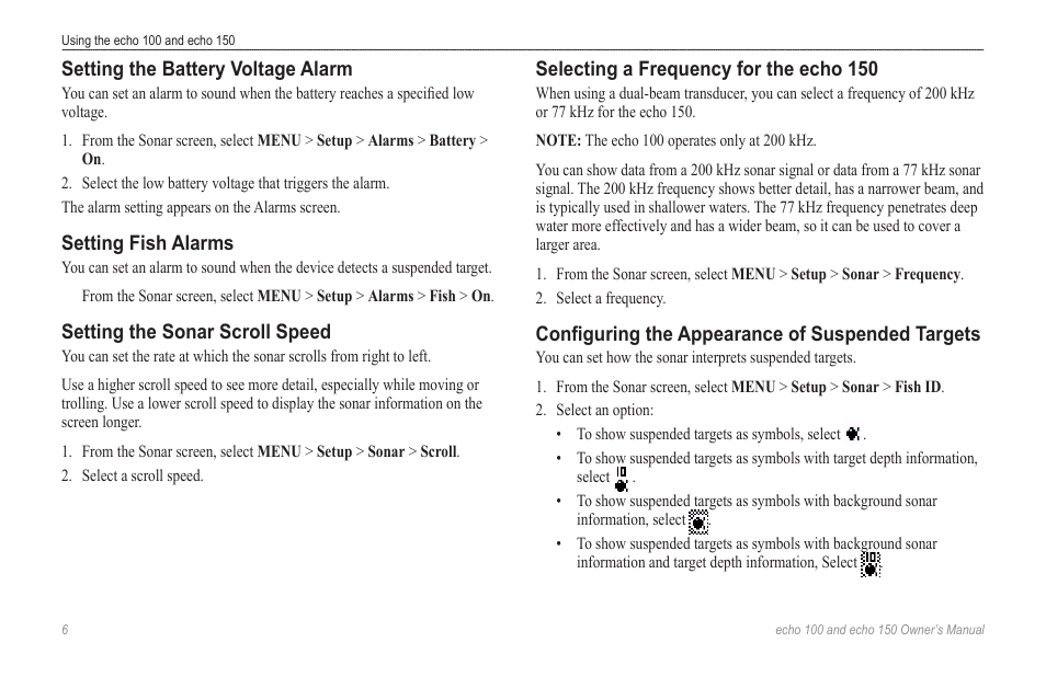 Garmin echo 100 User Manual | Page 8 / 12