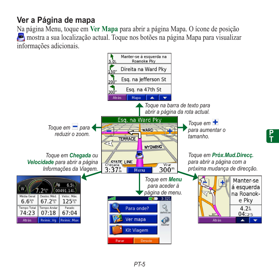 Ver a página de mapa | Garmin nuvi 350 EN User Manual | Page 47 / 92