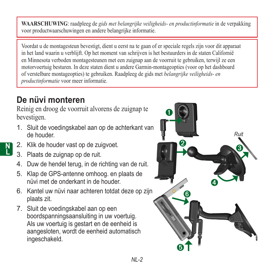 De nüvi monteren | Garmin nuvi 350 EN User Manual | Page 52 / 92