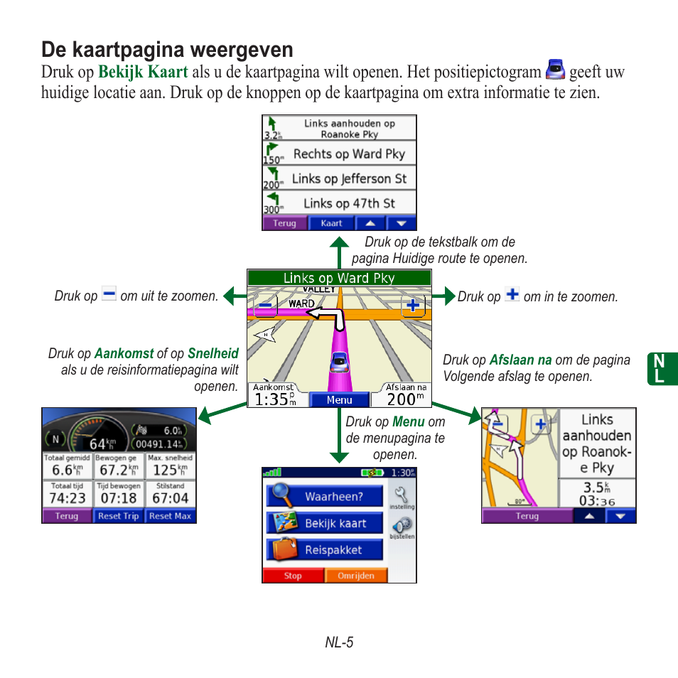 De kaartpagina weergeven | Garmin nuvi 350 EN User Manual | Page 55 / 92