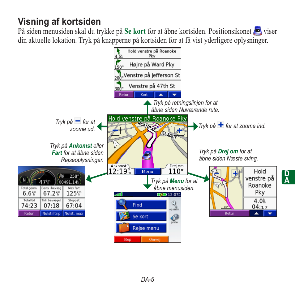 Visning af kortsiden | Garmin nuvi 350 EN User Manual | Page 63 / 92