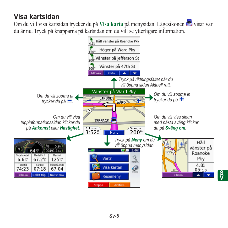 Visa kartsidan | Garmin nuvi 350 EN User Manual | Page 87 / 92