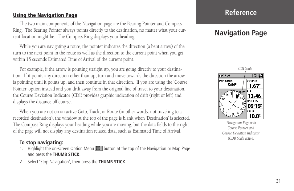 Reference navigation page | Garmin Rino 130 User Manual | Page 45 / 130