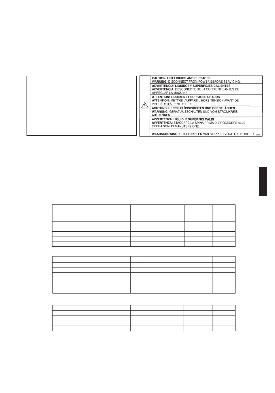 Technical data - export models, English warning labels, Grind ’n brew coffee systems page 2 | Grindmaster 10 User Manual | Page 3 / 17