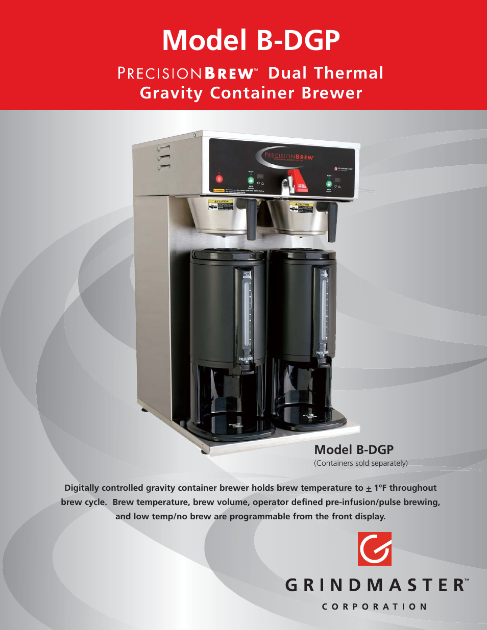 Grindmaster B-DGP User Manual | 2 pages