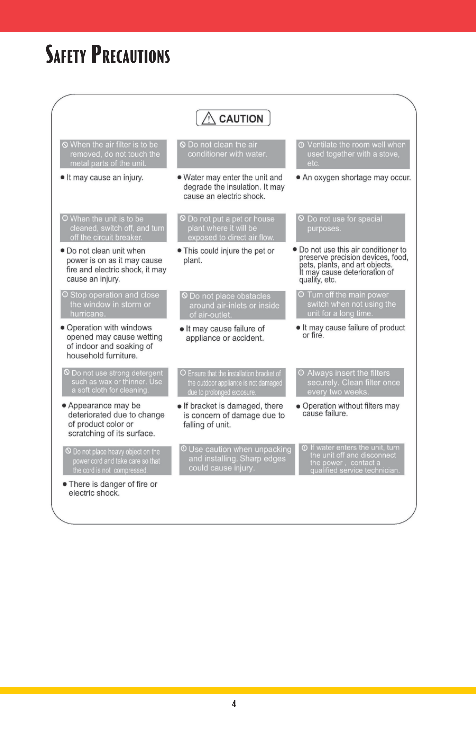 Goodmans Split-System Room Air Conditioner GMSG User Manual | Page 4 / 16