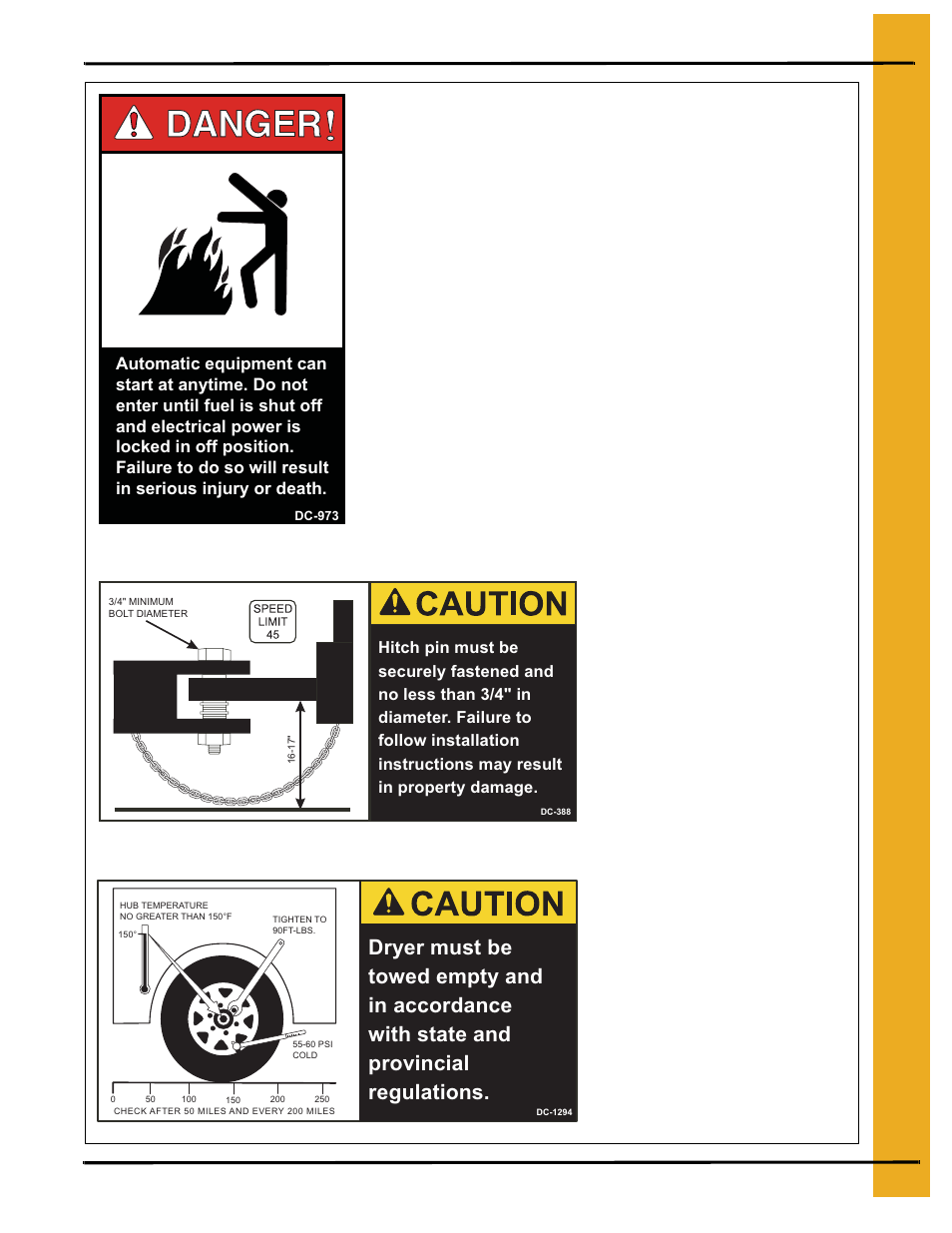 Safety alert decals | GSI Outdoors 100 SERIES DRYER PNEG-552 User Manual | Page 11 / 64