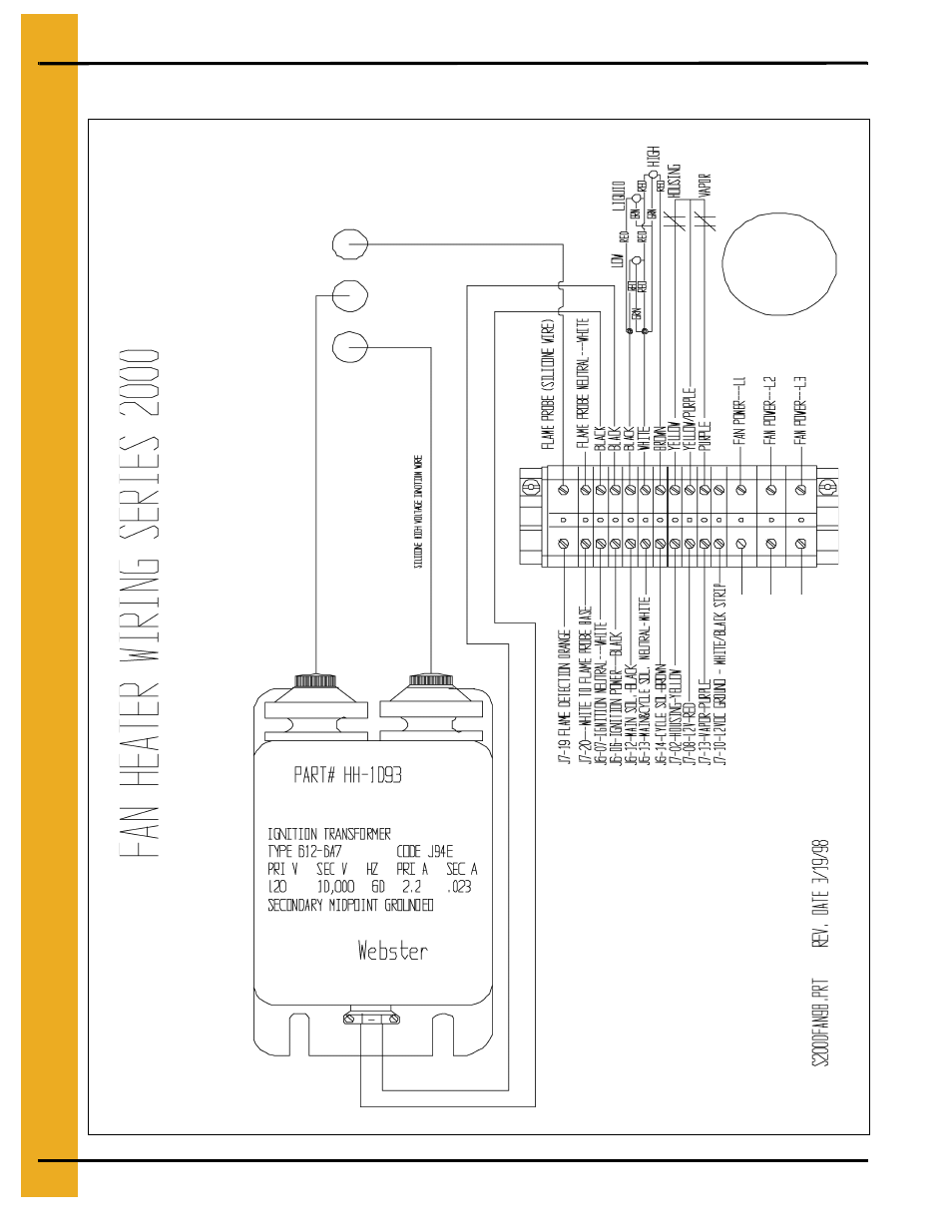 Wiring diagrams, Chapter 8 wiring diagrams, 100 series single fan wiring to control box | D. refer to | GSI Outdoors 100 SERIES DRYER PNEG-552 User Manual | Page 44 / 64