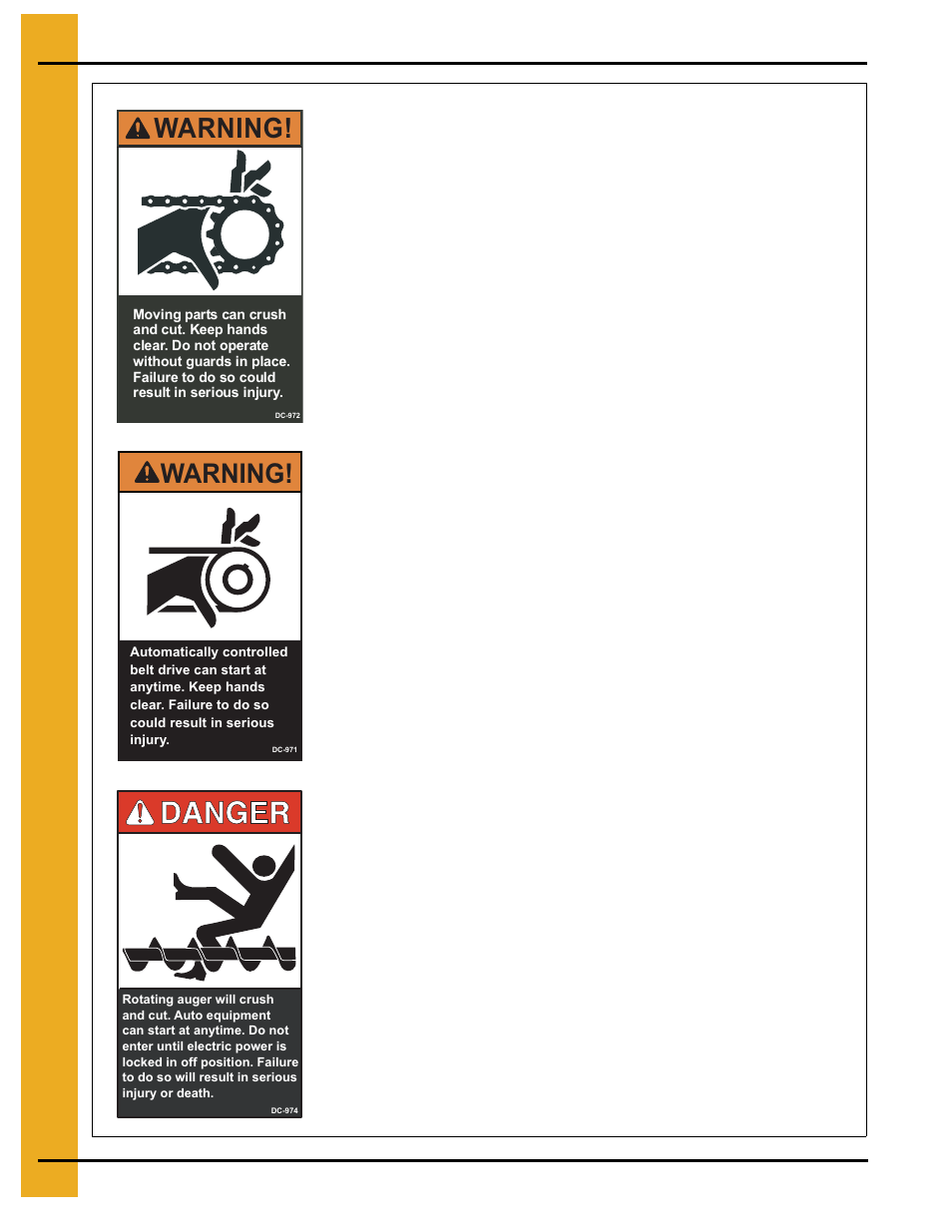 Warning, Safety alert decals | GSI Outdoors PNEG-338 User Manual | Page 10 / 32