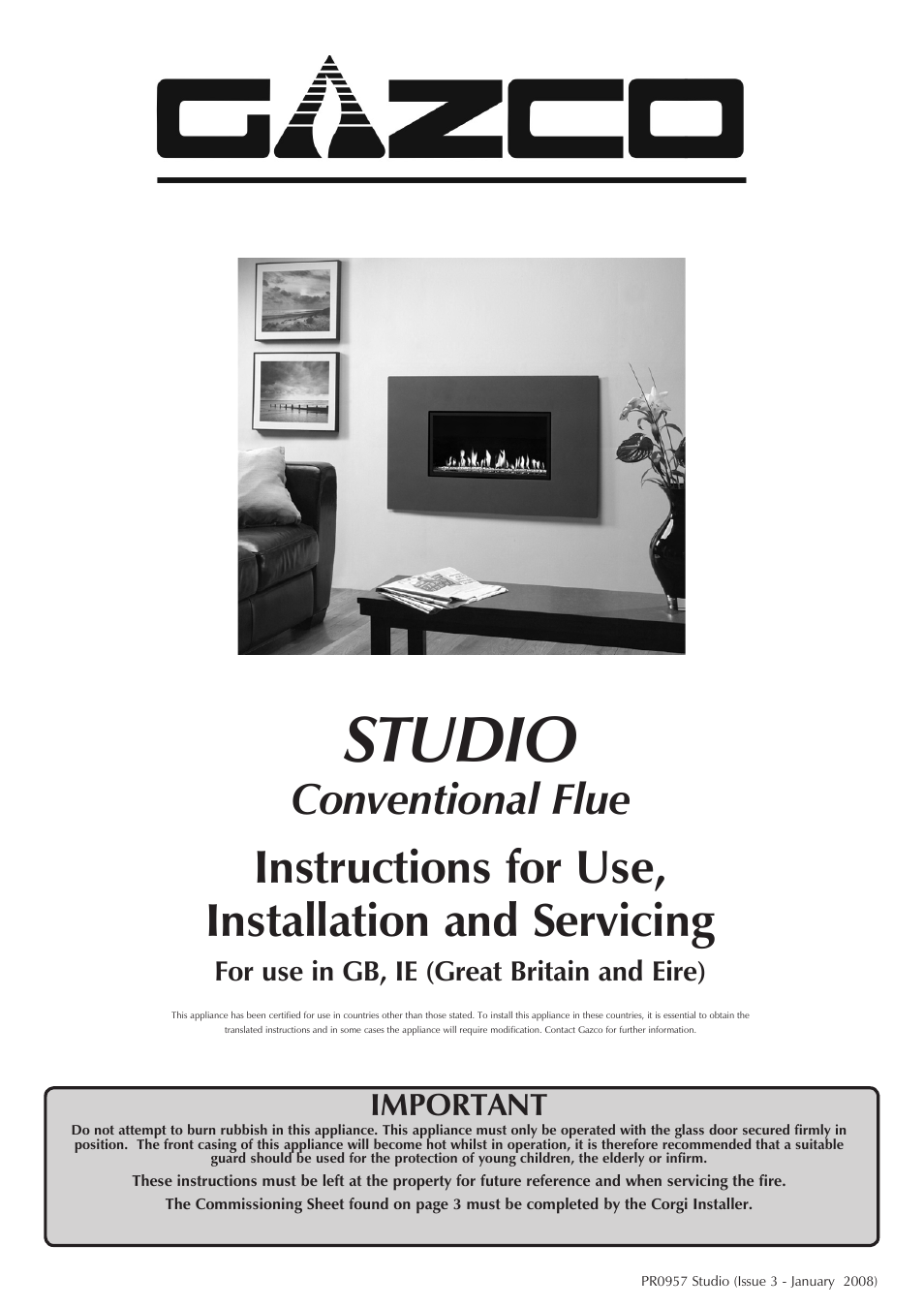 Stovax STUDIO 8700CFCHEC User Manual | 33 pages