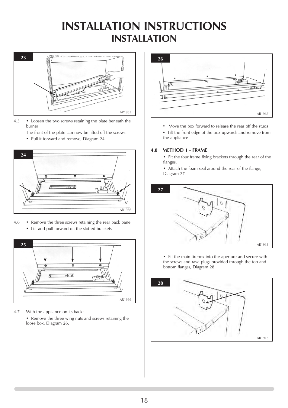 Installation instructions, Installation | Stovax STUDIO 8700CFCHEC User Manual | Page 18 / 33