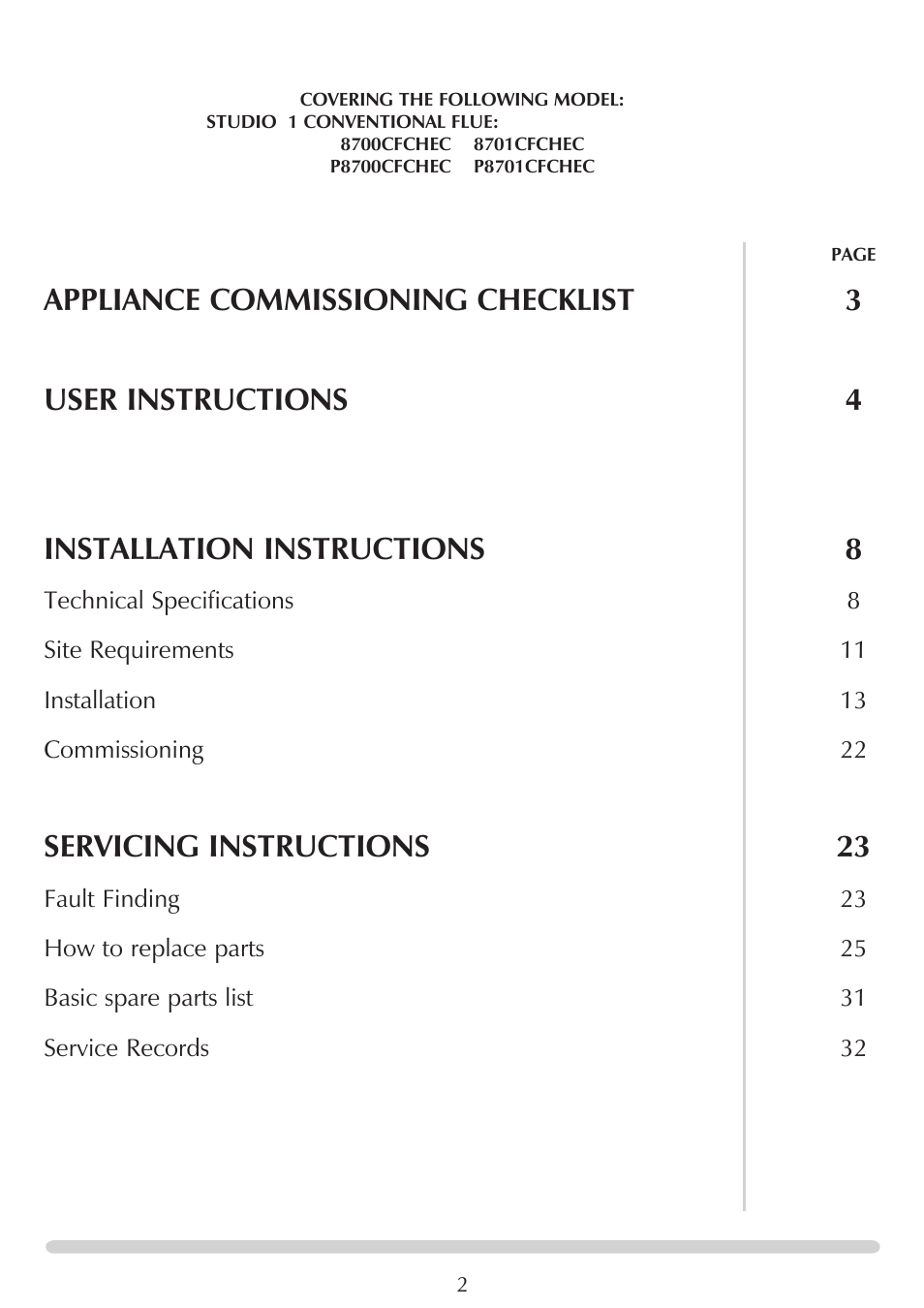 Servicing instructions 23 | Stovax STUDIO 8700CFCHEC User Manual | Page 2 / 33