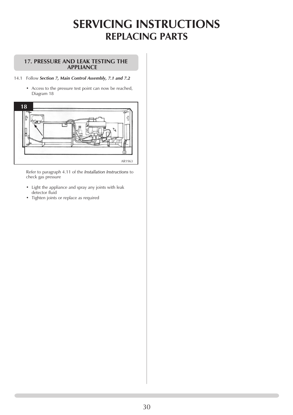 Servicing instructions, Replacing parts | Stovax STUDIO 8700CFCHEC User Manual | Page 30 / 33