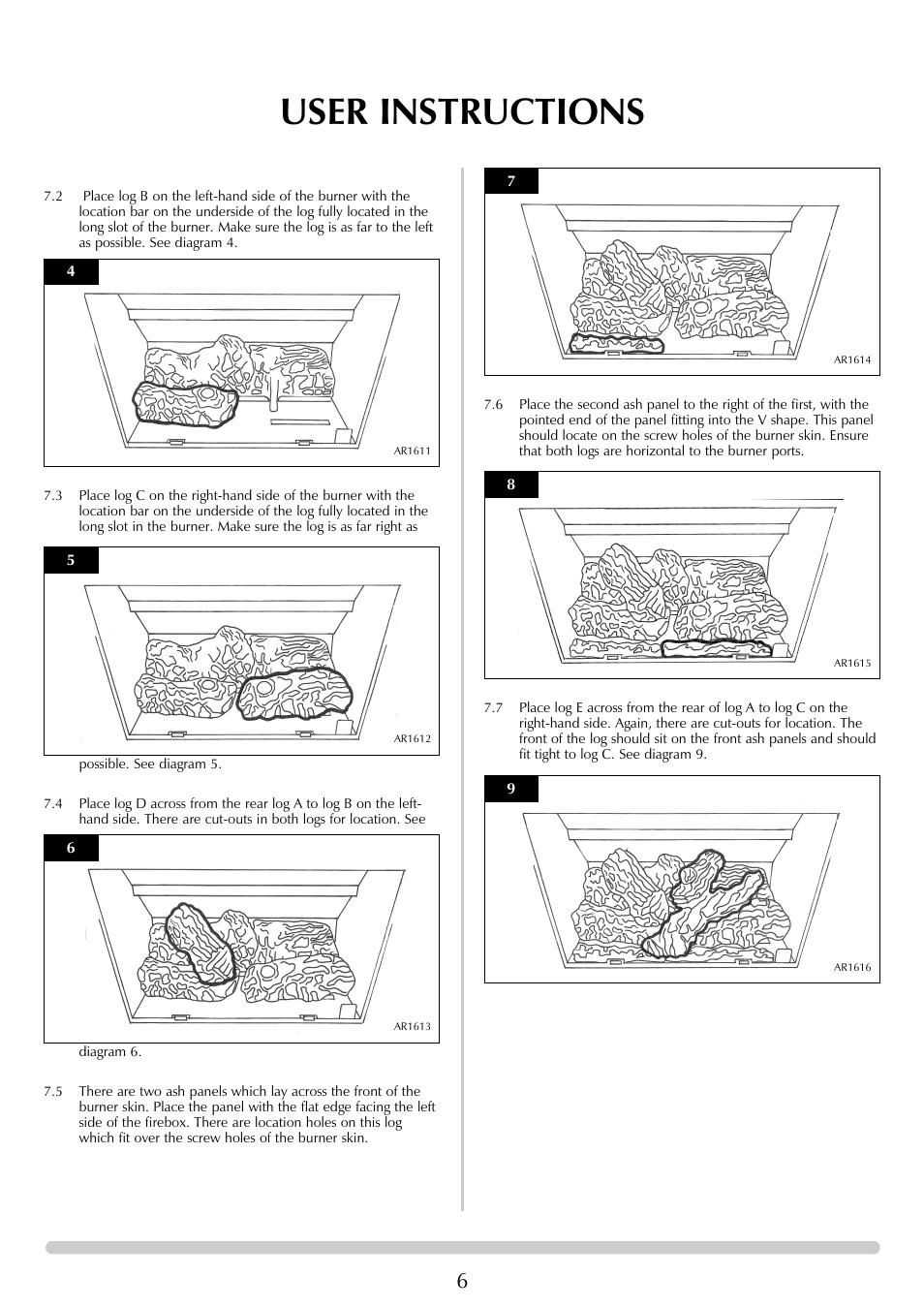 User instructions | Stovax Ceramica Gazco Ceremica Log Effect Stove Range User Manual | Page 6 / 24