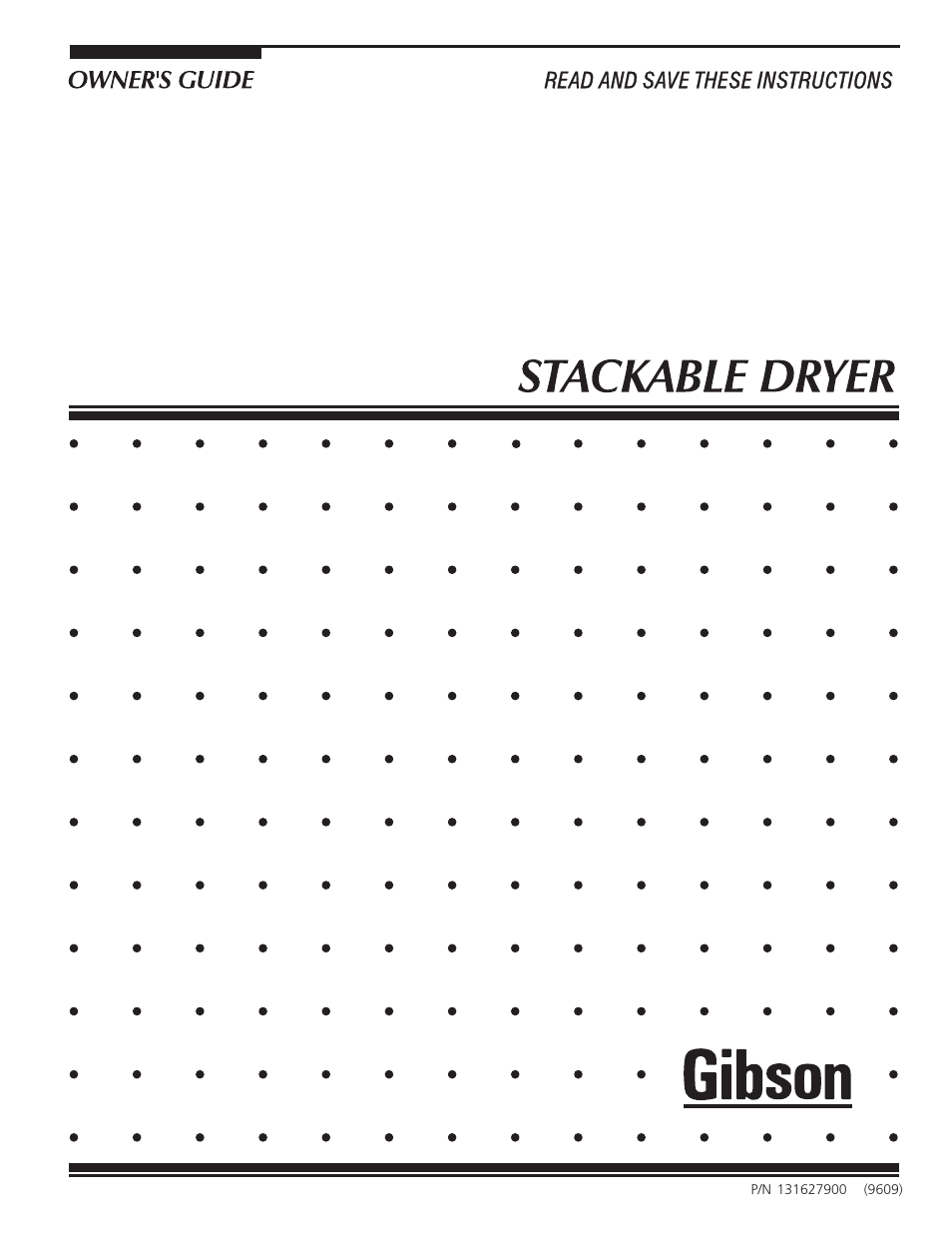 Electrolux - Gibson 131627900 User Manual | 10 pages