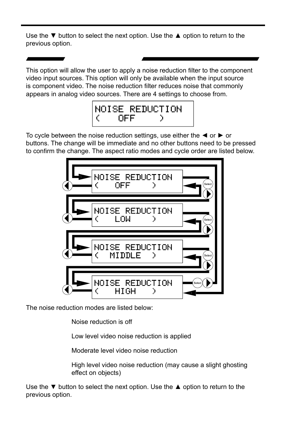 Noise reduction, A/v cinema scaler pro - configuration | Gefen PRO I User Manual | Page 34 / 60