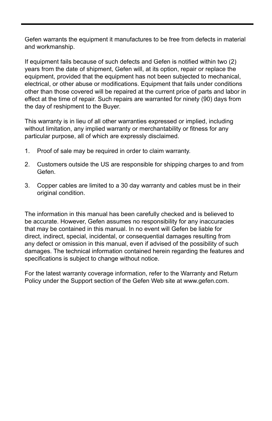 Product registration, Warranty | Gefen PRO I User Manual | Page 58 / 60