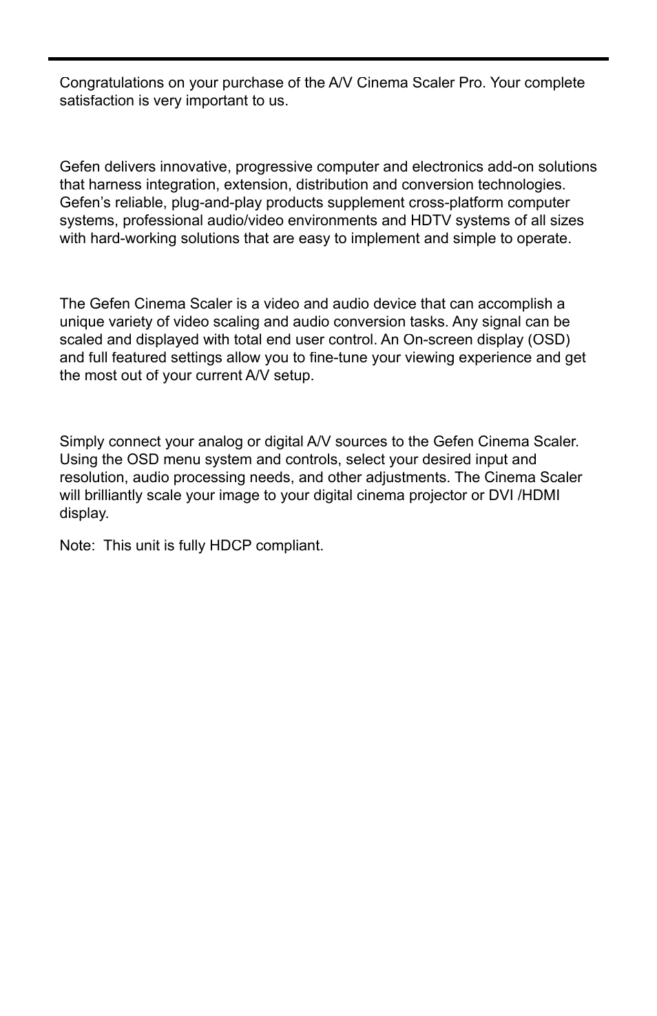 Introduction | Gefen PRO I User Manual | Page 7 / 60