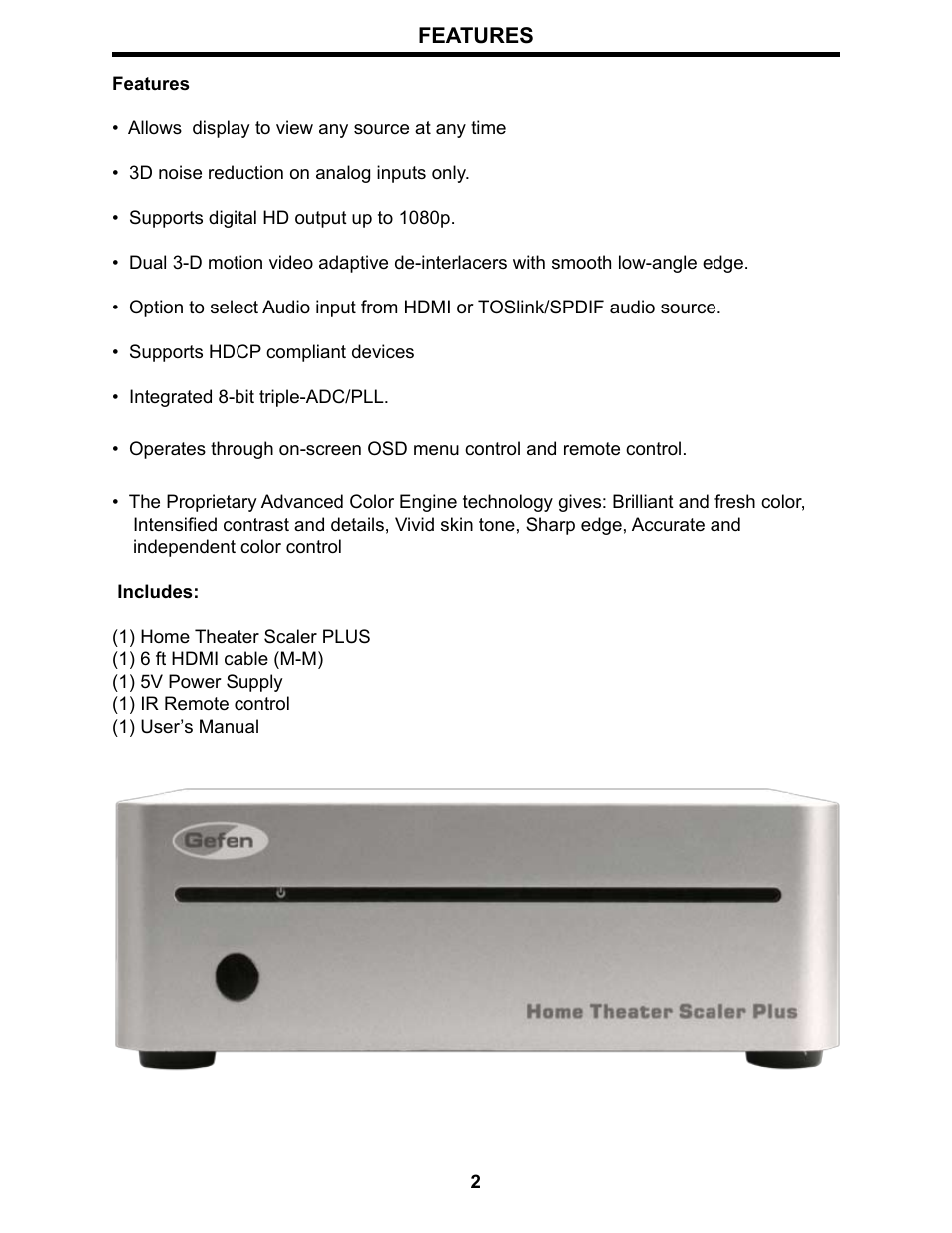 Gefen Home Theater Scaler PLUS User Manual | Page 5 / 14