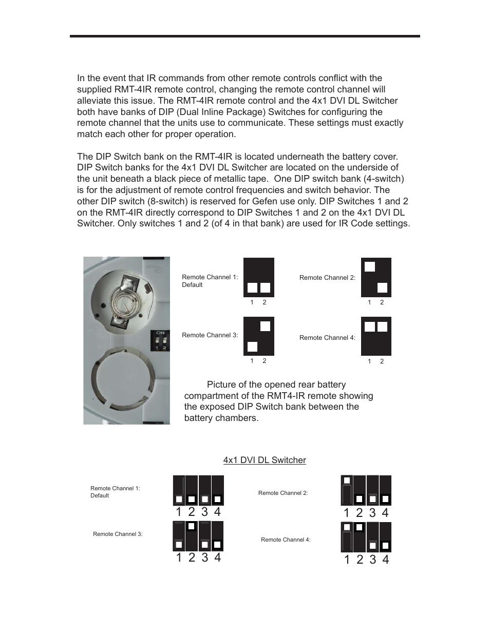 4x1 remote control and switcher configuration | Gefen EXT-DVI-441DL User Manual | Page 12 / 31