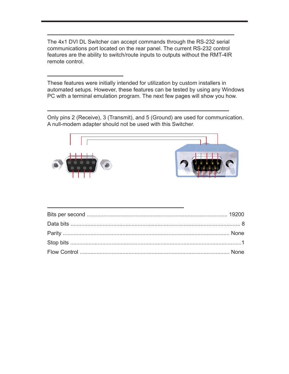 Rs-232 serial control interface | Gefen EXT-DVI-441DL User Manual | Page 16 / 31
