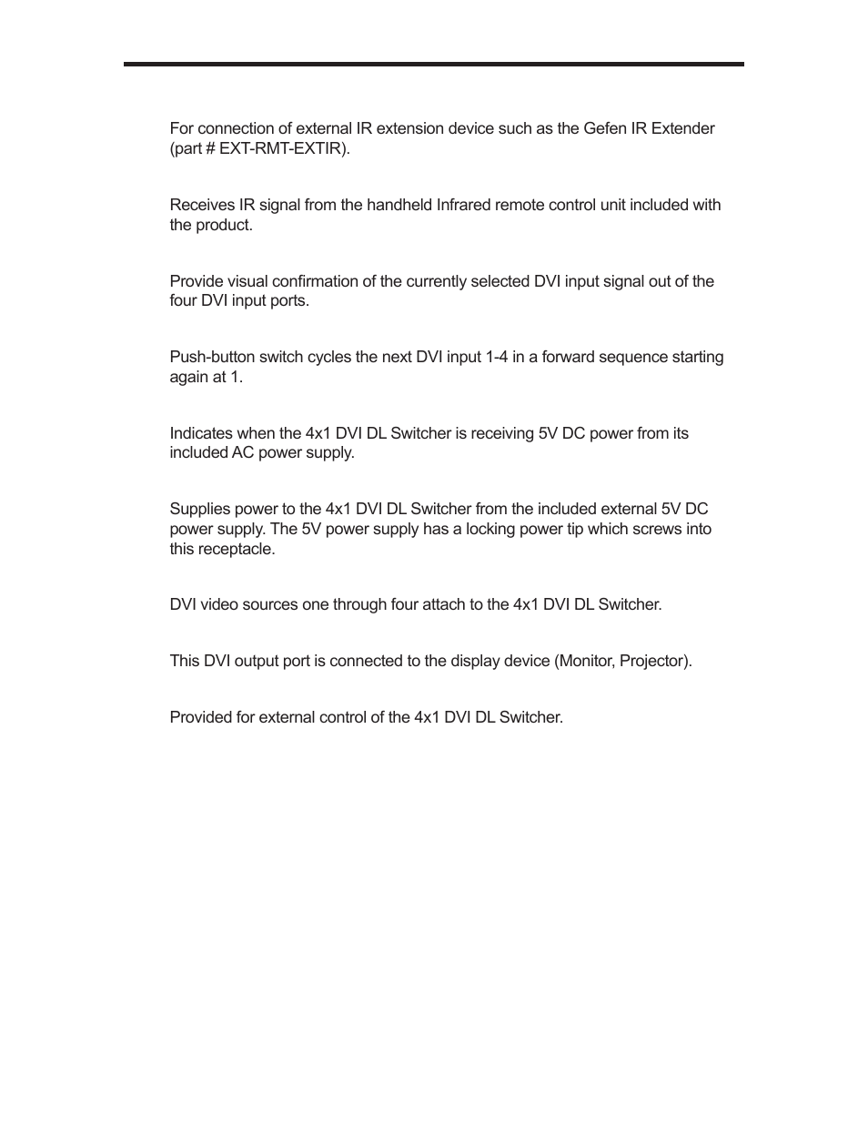 Panel descriptions | Gefen EXT-DVI-441DL User Manual | Page 8 / 31