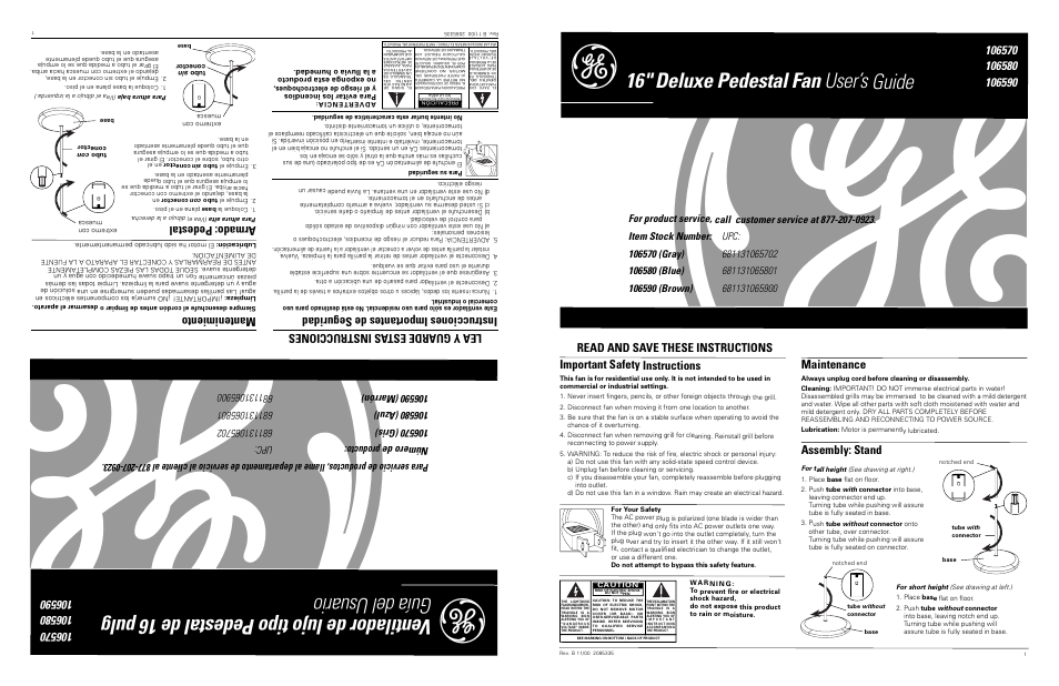 GE 681131065801 User Manual | 4 pages