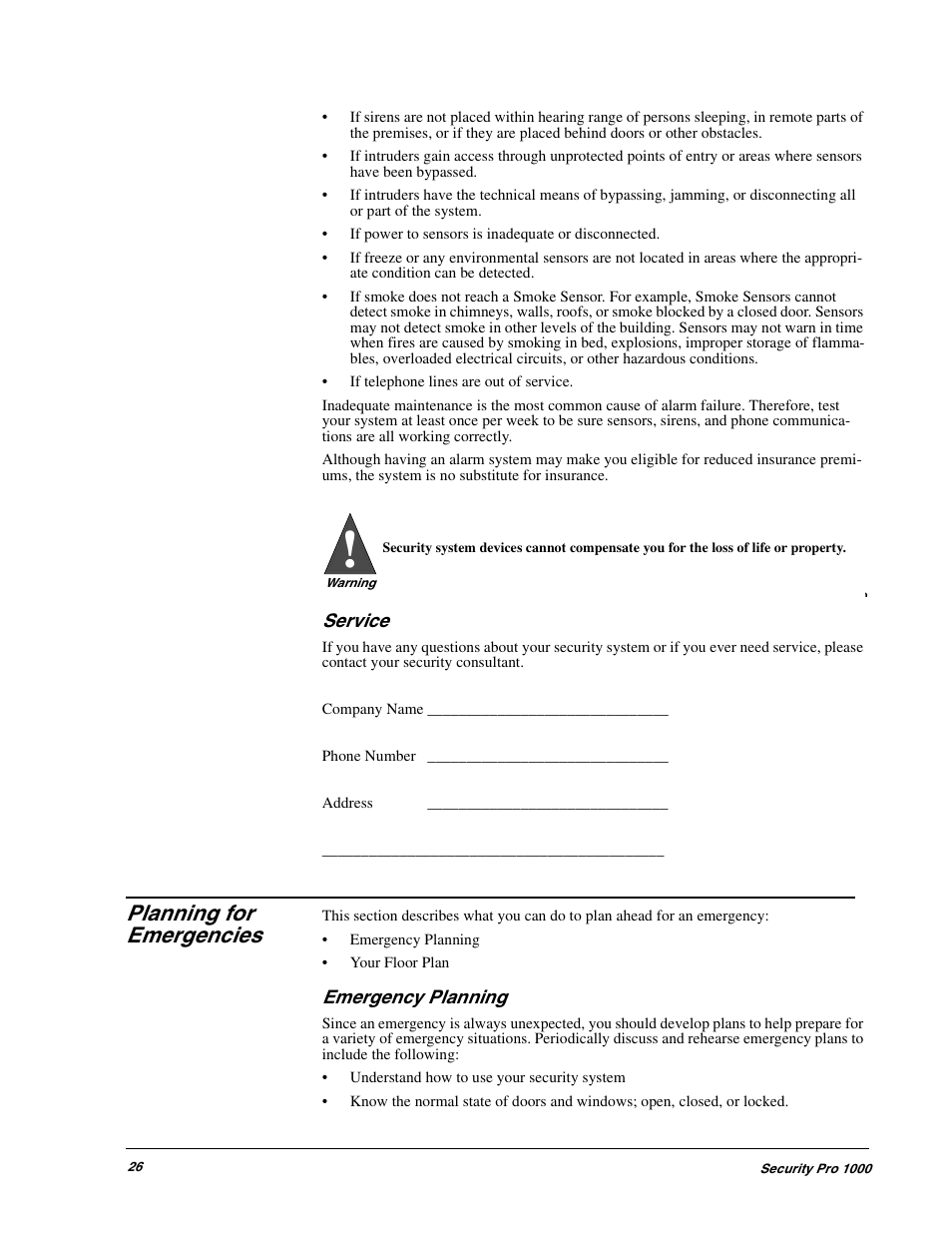 Planning for emergencies | GE 1000 User Manual | Page 32 / 36