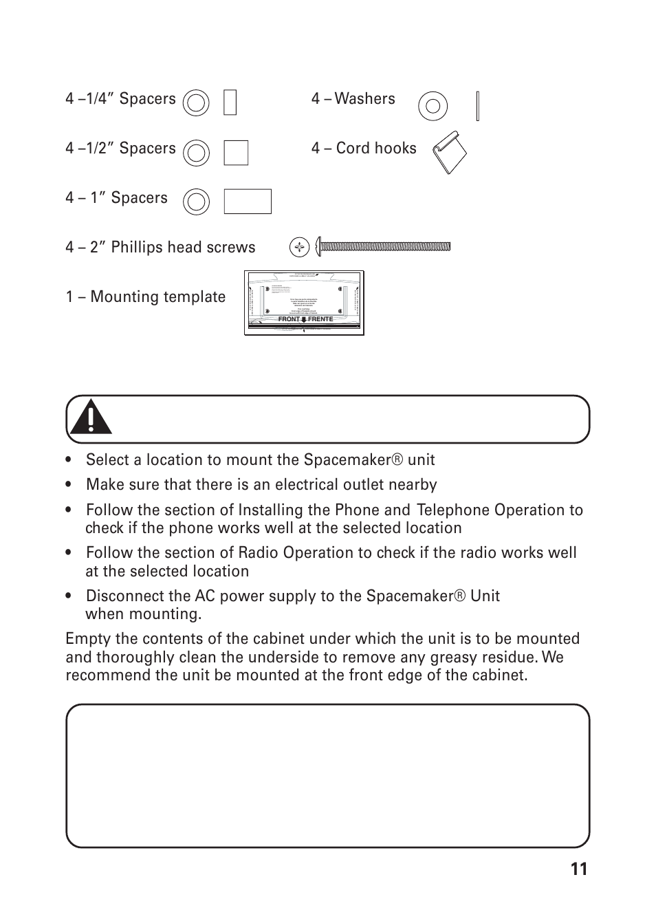 Ounting, Ardware, Acked | With, Efore | GE 26976 User Manual | Page 11 / 100