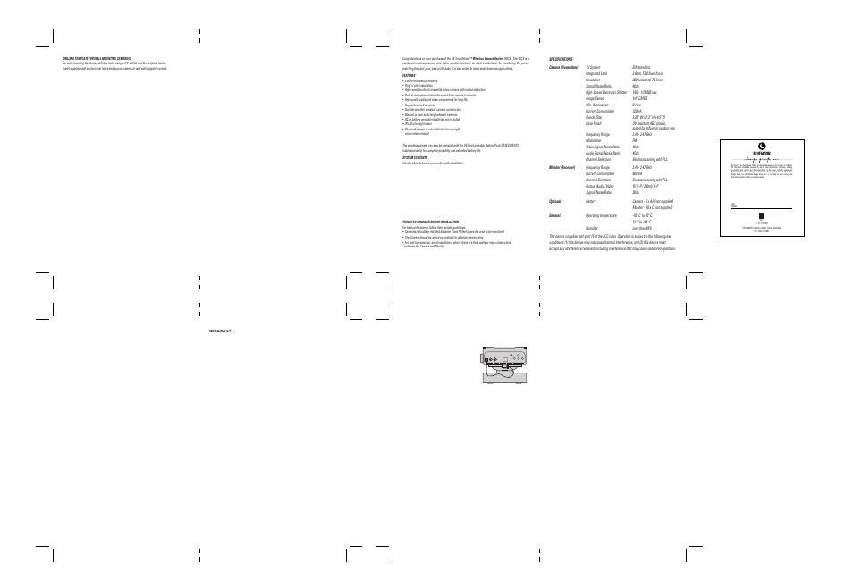 GE GESECTVBW-2 User Manual | 6 pages