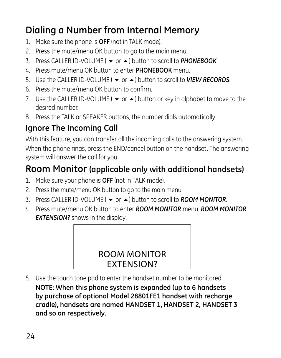 Room monitor | GE 0007 User Manual | Page 24 / 68