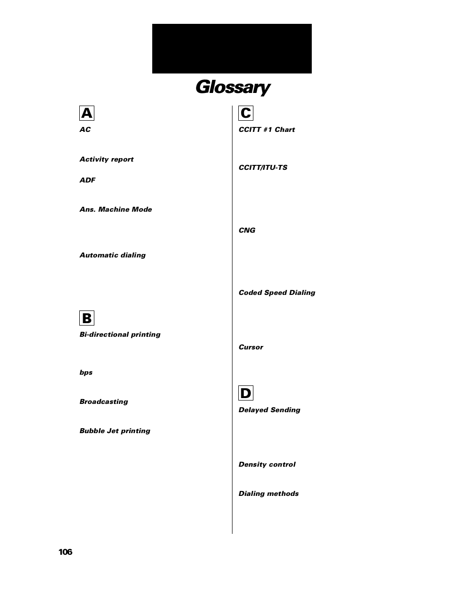 Glossary | GE B640 User Manual | Page 115 / 121