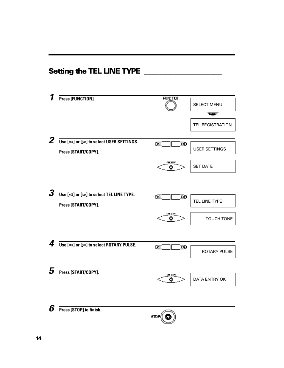 Setting the tel line type | GE B640 User Manual | Page 26 / 121