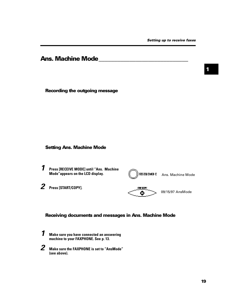 Ans. machine mode | GE B640 User Manual | Page 31 / 121