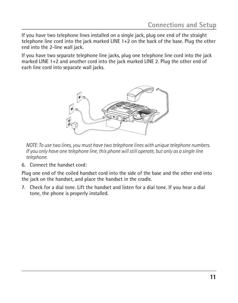 Connections and setup | GE 25205 User Manual | Page 11 / 96