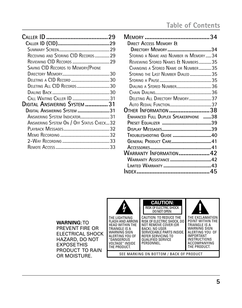 GE 25205 User Manual | Page 5 / 96