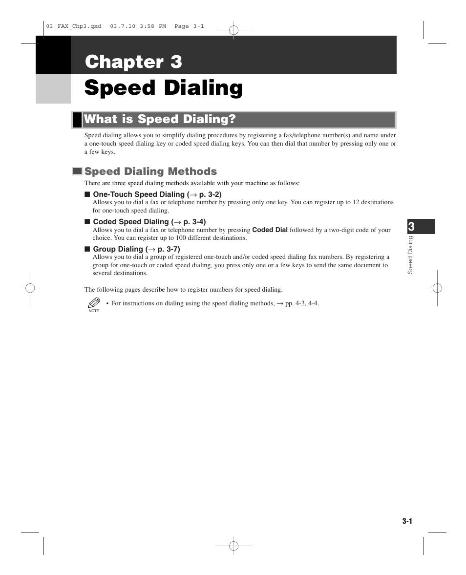 Speed dialing, Chapter 3, What is speed dialing | Speed dialing methods | GE D780 User Manual | Page 24 / 94