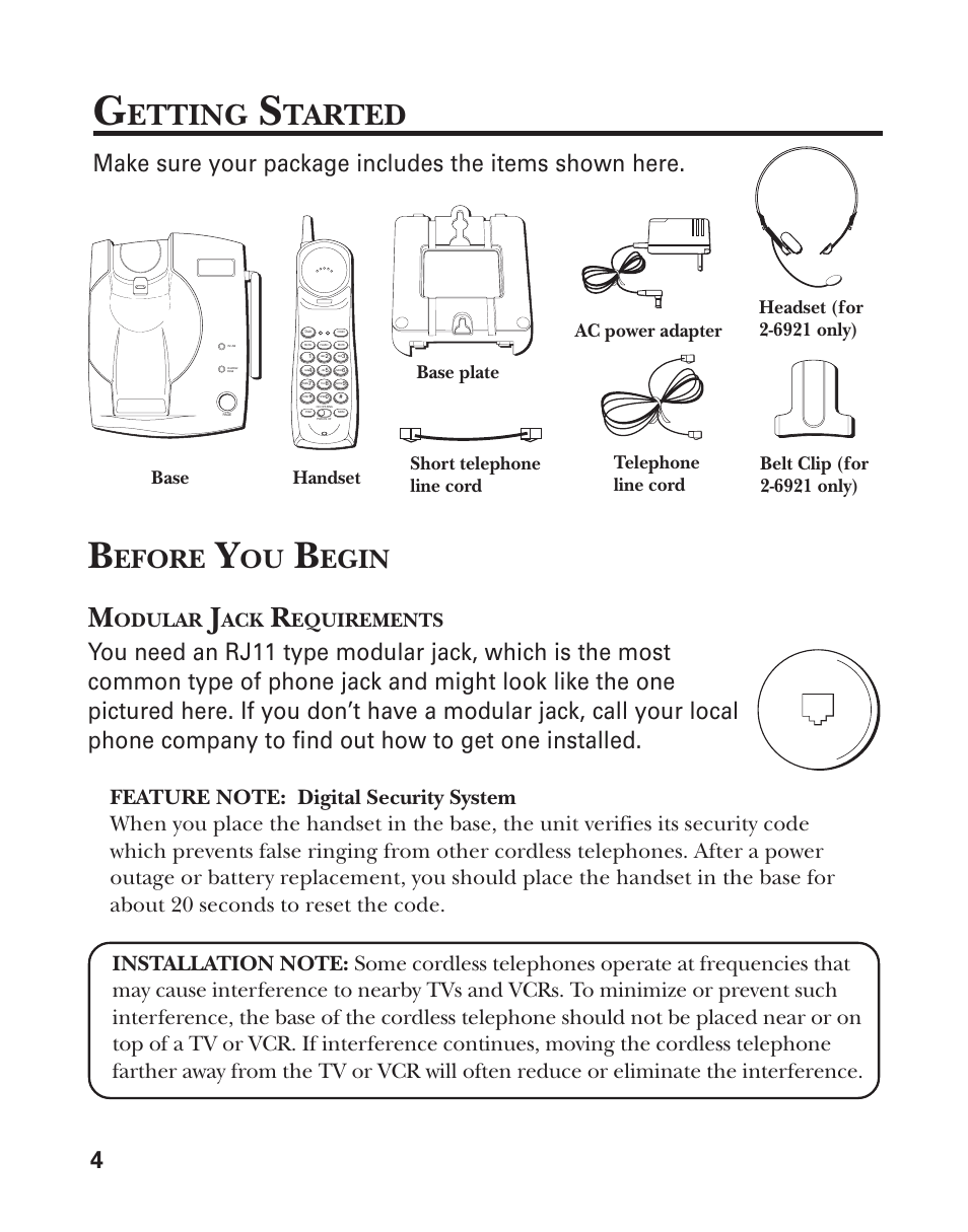 Getting started, Etting, Tarted | Efore, Egin, Odular, Equirements | GE 15432970 User Manual | Page 4 / 22