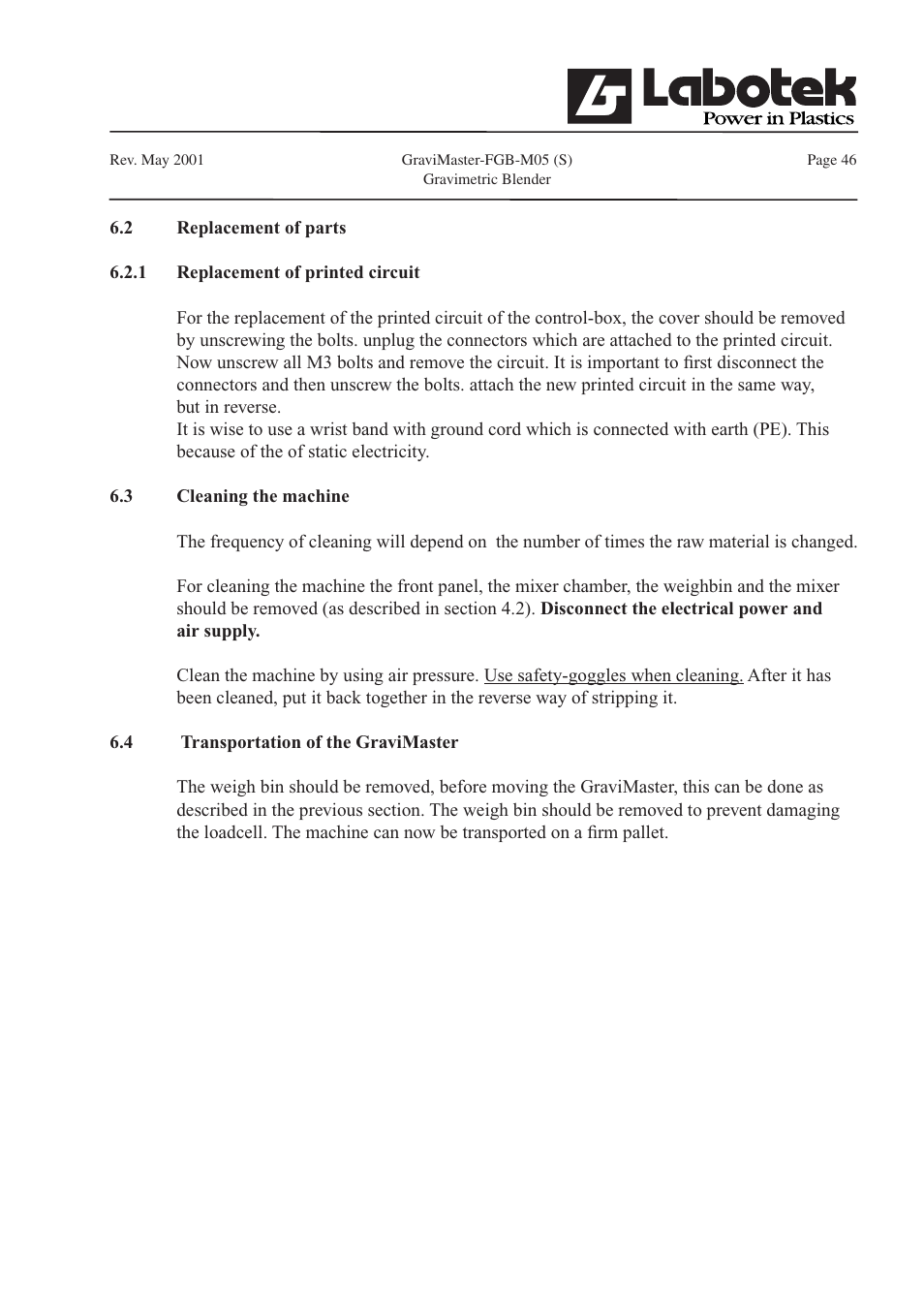 GE FGB-M05 User Manual | Page 47 / 52