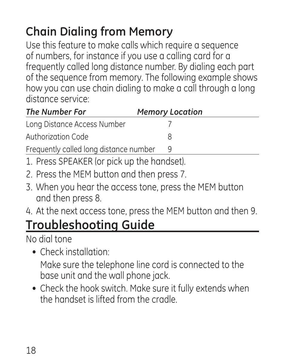 Troubleshooting guide | GE 29568 User Manual | Page 18 / 56