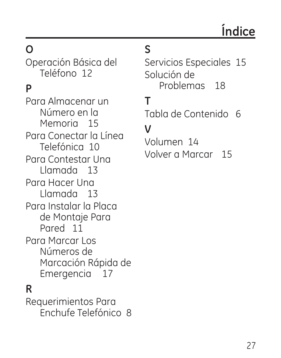 Índice | GE 29568 User Manual | Page 55 / 56