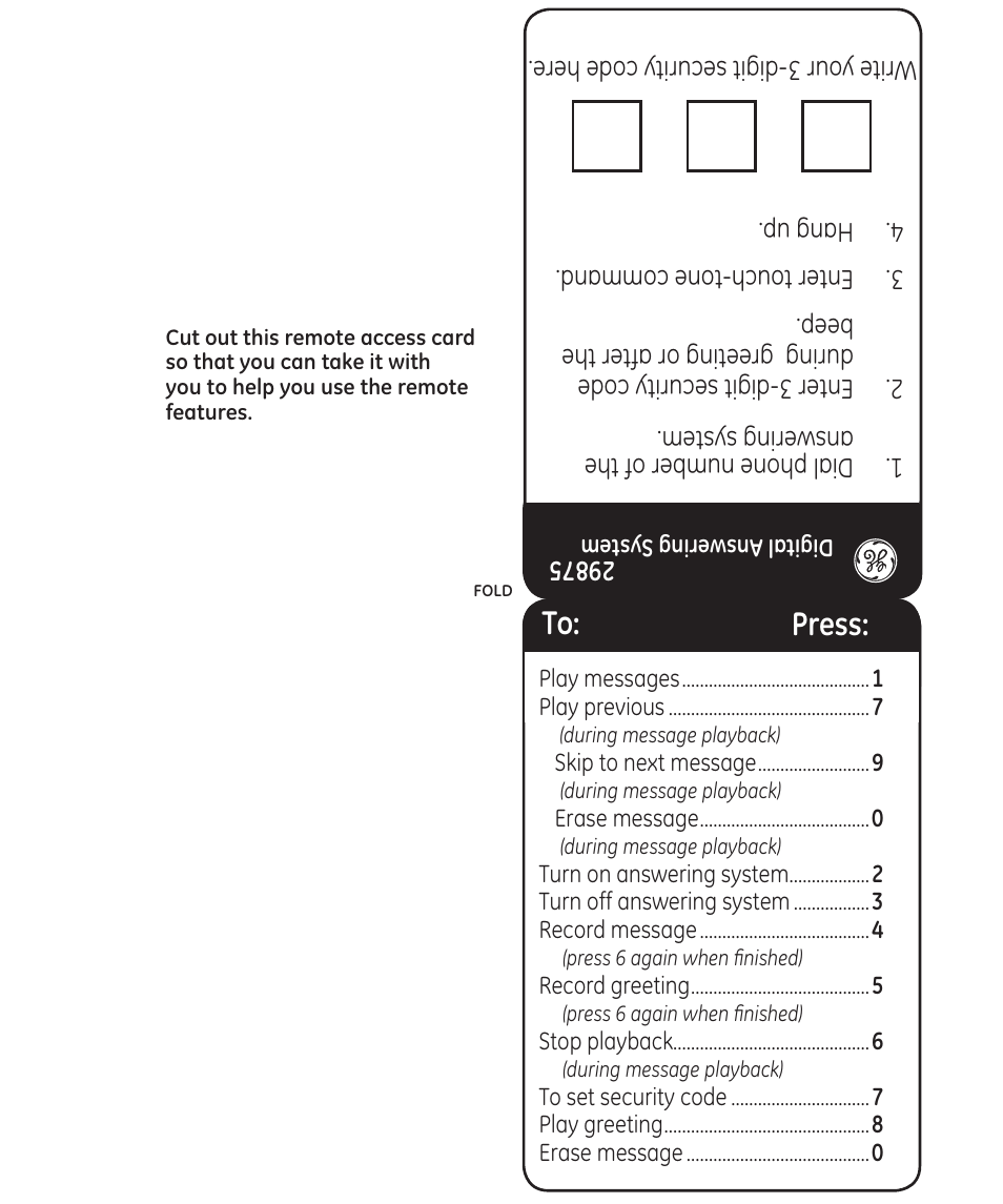 To: press | GE 55897990 User Manual | Page 23 / 52